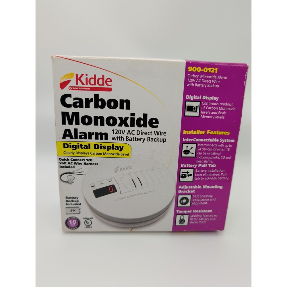 Kidde 900-0121 Carbon Monoxide Alarm With Battery Backup New In Box